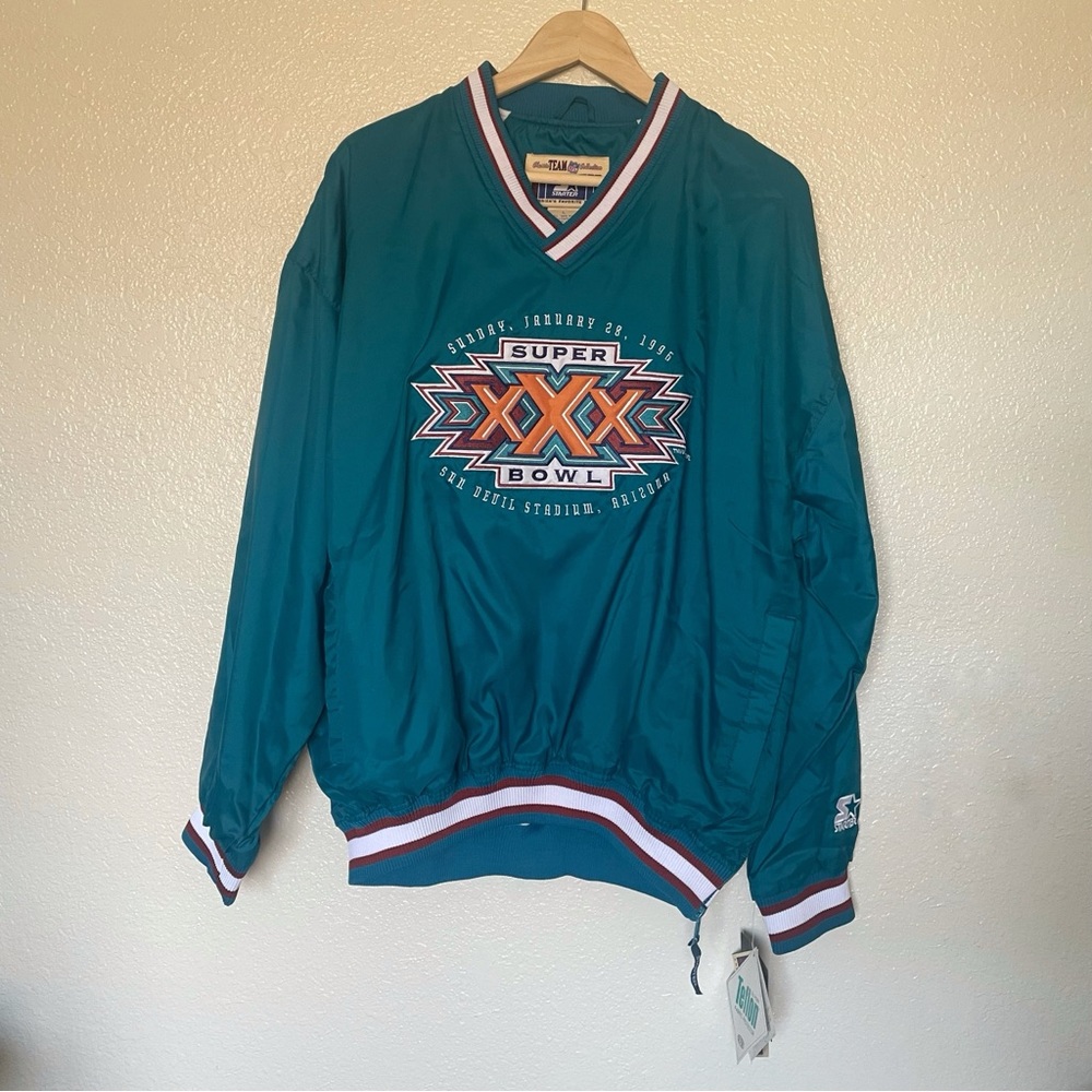 NWT  Starter Vintage Super Bowl XXX Pull Over Jacket